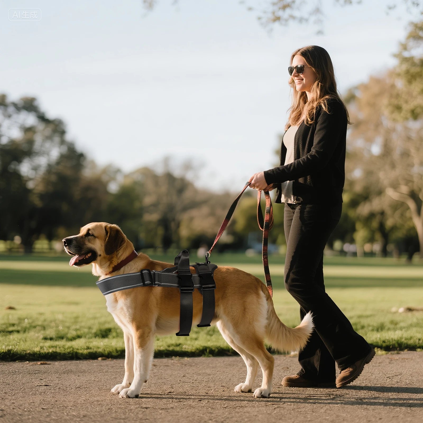 No Pull Dog Harness Adjustable Dog Harness With 5pcs Dog Patch Breathable Reflective Pet Harness for Small Medium Large Dogs