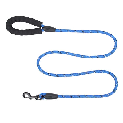 1.5m Reflective Dog Leash Nylon Anti-Pull Padded Handle Tear-Resistant Rope Medium Large Dog Leash Training Heavy-Duty Walking