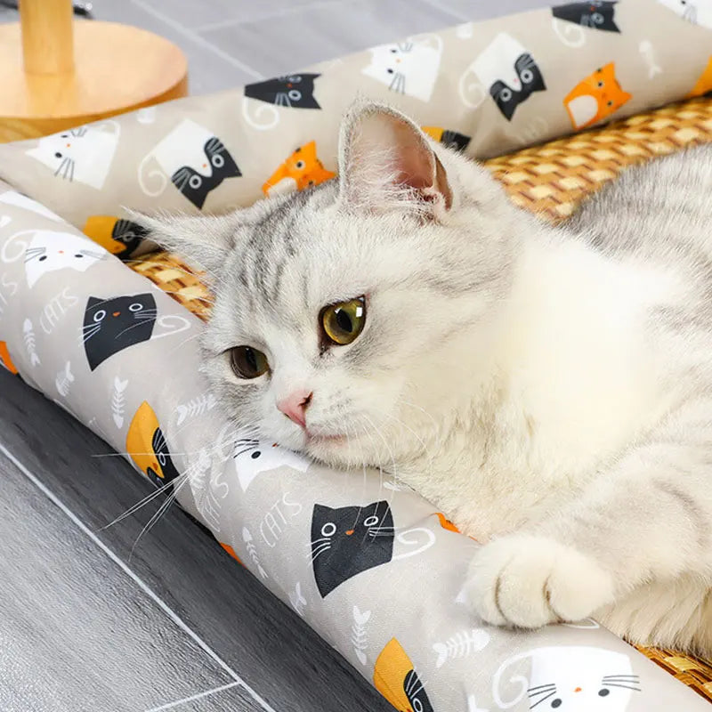 Summer Pet Bed Cat Sleeping Mat Sofa Bed Cooling Mat for Small Dog Cats Comfortable Wear-Resistant Pads Pet Supplies