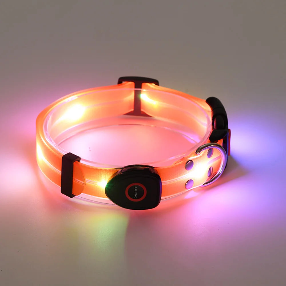 Pet Light-up Collar Leash LED Flashing Collar USB Charging Dog Walking Pulling Belt Adjustable Dog Collar Anti-Lost Pet Supplies