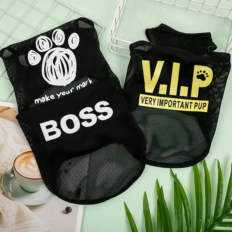 Pet Dog Clothes Summer Jersey Pet Cat Vest Mesh Breathable Dog T-shirt for Small Large Dog Pet Costume PawPrint Treasures