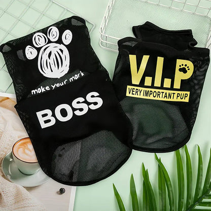 Pet Dog Clothes Summer Jersey Pet Cat Vest Mesh Breathable Dog T-shirt for Small Large Dog Pet Costume PawPrint Treasures
