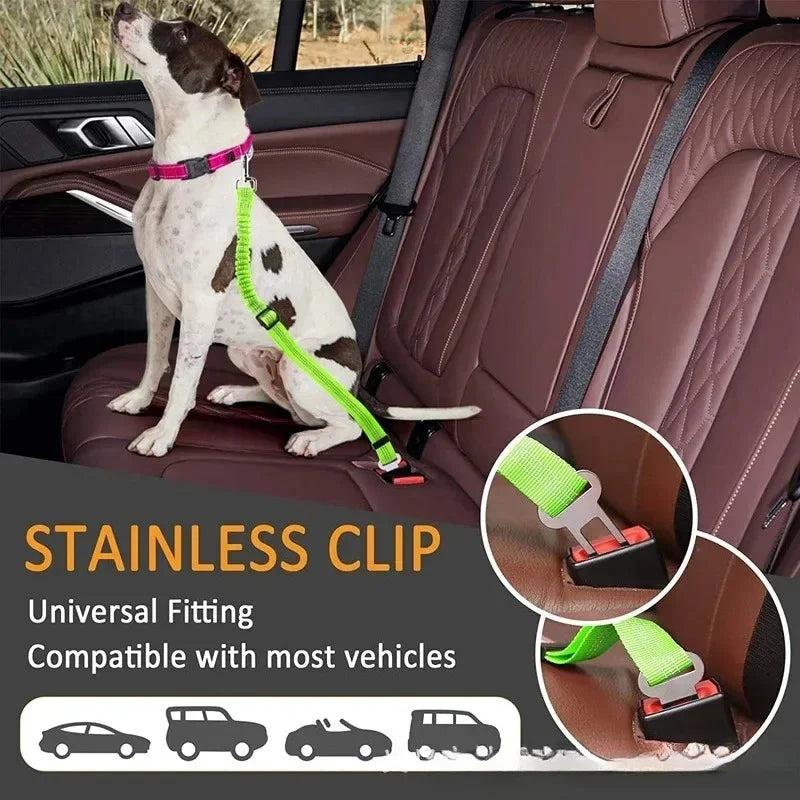 Elastic Nylon Dog Seat Belt for Small Large Dogs Adjustable Reflective Durable Lead Puppy Travel Car Safety Rope Dog Harness