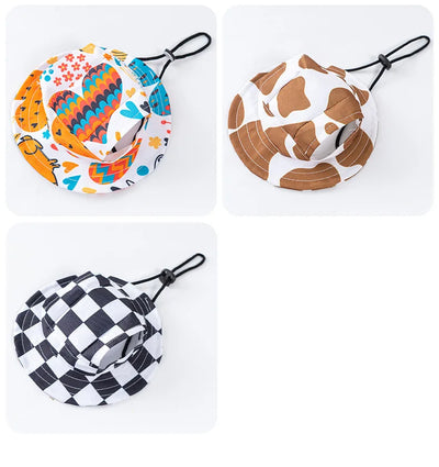 1Pcs S/M/L Cute Print Dog Hat for Small Medium Dogs Adjustable Pet Cap Puppy Pug Corgi Dachshund Hats Summer Out Pet Accessories