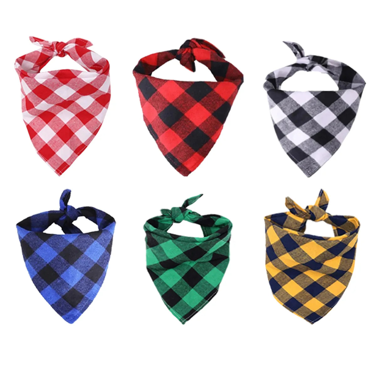 Dog Bandanas Large Pet Scarf Bandana Cotton Plaid Washable Bow Tie Collar Cat Puppy Triangular Scarf Bib Dog Accessories