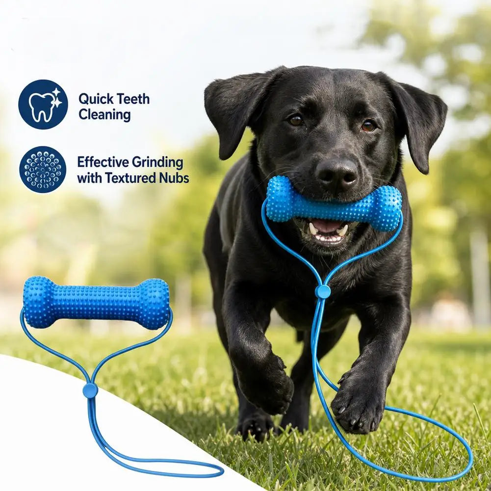 Dual-Action Canine Dental Prop Reusable Dental Chews For Dogs Interactive Dog Dental Chew Toy For Teeth Cleaning Brushing