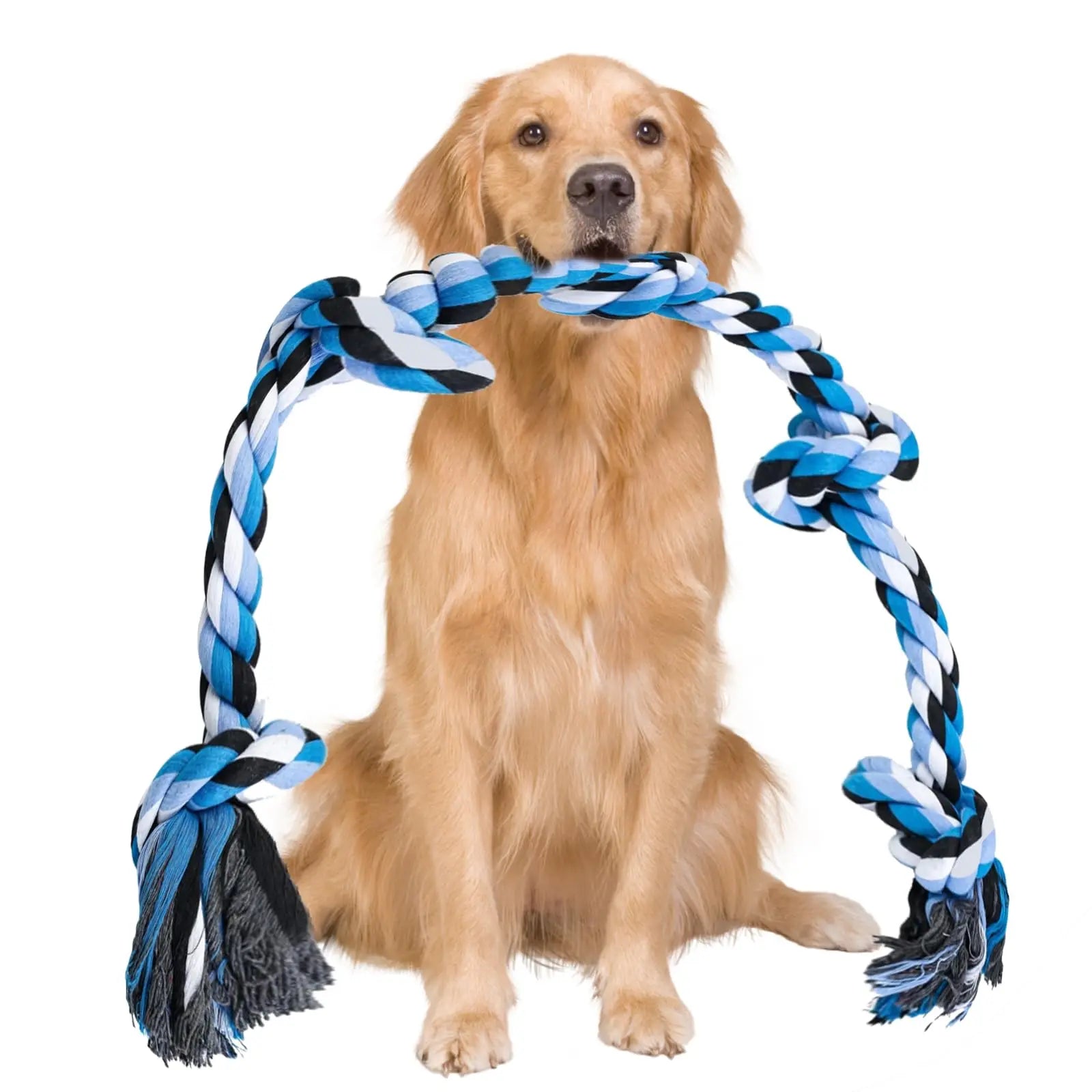 35" Indestructible Dog Rope Toy - Heavy Duty Chew & Teeth Cleaner for Large Dogs