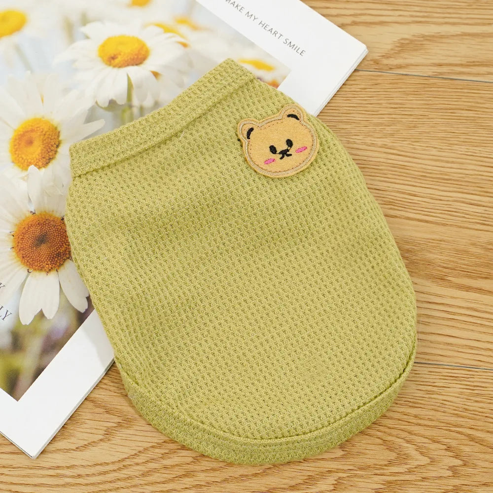Cat Clothes Waffle Bear Pet Vest Summer Teddy Chihuahua Small Dog Two legged Clothes Cat Puppy Clothes Pet Costume PawPrint Treasures