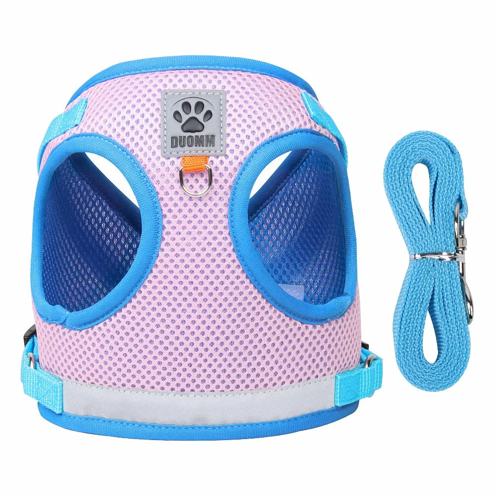 Puppy Dog Harness Leash Rope Set Breathable Summer Mesh Cat Dogs Harness Vest Reflective Pet Cat Chest Straps Chihuahua Yorkies