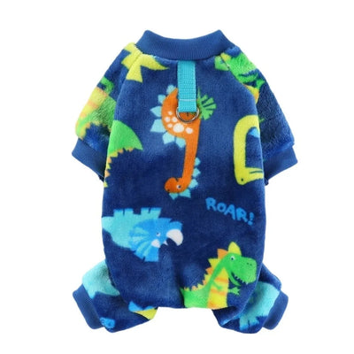 Winter Warm Dog Jumpsuit XS-4XL Fleece Pet Dog Clothes Chihuahua Poodle Bear Dinosaurs Pajamas Coat For Small Medium Dogs