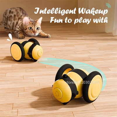 Electric Cat Toys Sports Car Cat Teaser Auto Intelligent Wakeup USB Rechargeable Boredom Reliever Smart Pet Toys Dog