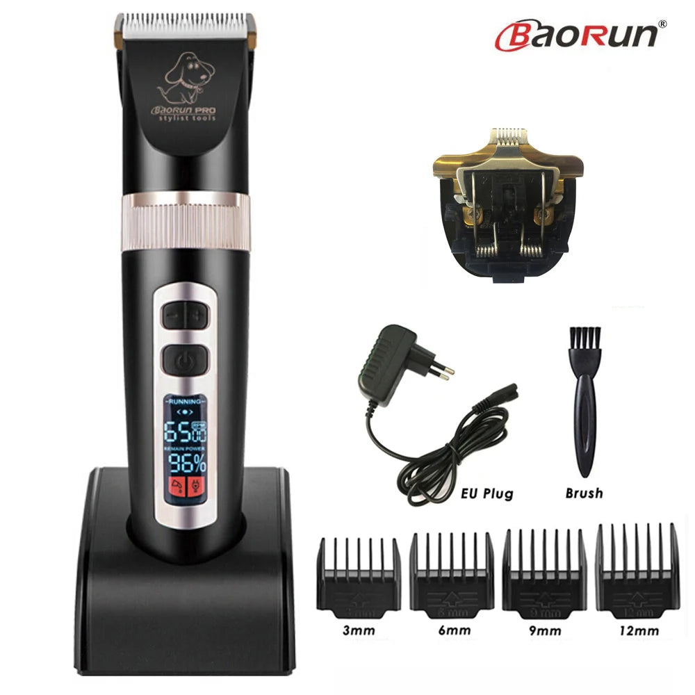 BaoRun P9 Dog HairClipper Professional LCD Screen Pet Cat Clippers Electric Grooming Trimmer Rechargeable Haircut Machine Animal