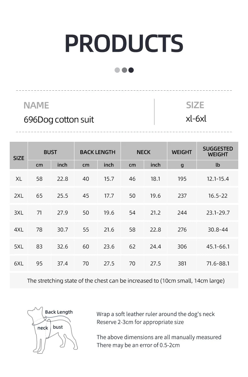 Winter Clothes for Dogs Windproof Cotton Clothing for Pets Rainproof Large Dogs Coat Reflective Overall Dog Leash Pet Clothing
