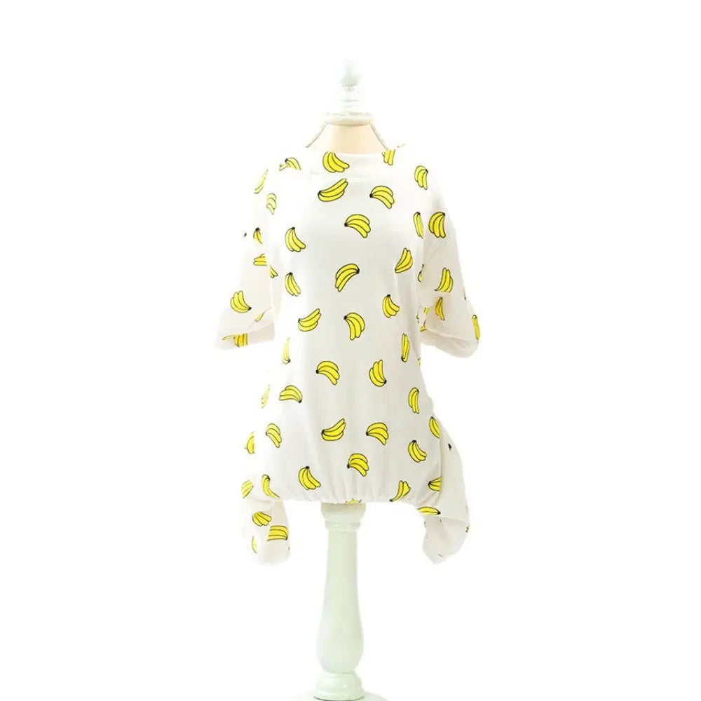 Pet Four Leg Clothing Cartoon Puppy Dog Pajamas Soft Cotton Dog Jumpsuit Comfortable Pet Bodysuit Clothes Spring PawPrint Treasures