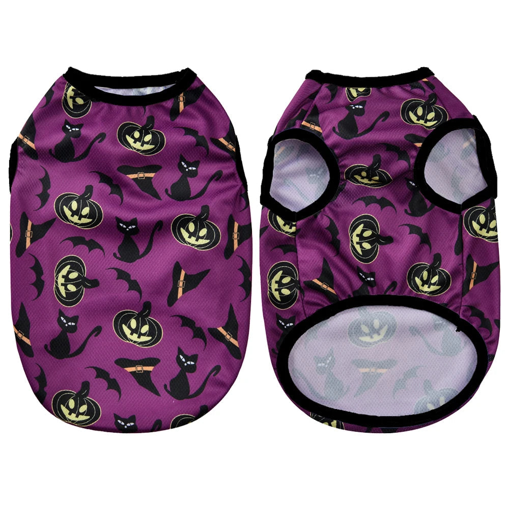 Dog Clothes for Small Medium Dogs Cats Halloween Pumpkin Paw Print Puppy Vests Chihuahua Yorkies Costumes Pet Party Clothing PawPrint Treasures