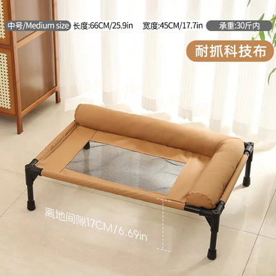 Summer Pet Folding Bed - Breathable & Moisture-Resistant Cat & Dog Bed for All Seasons