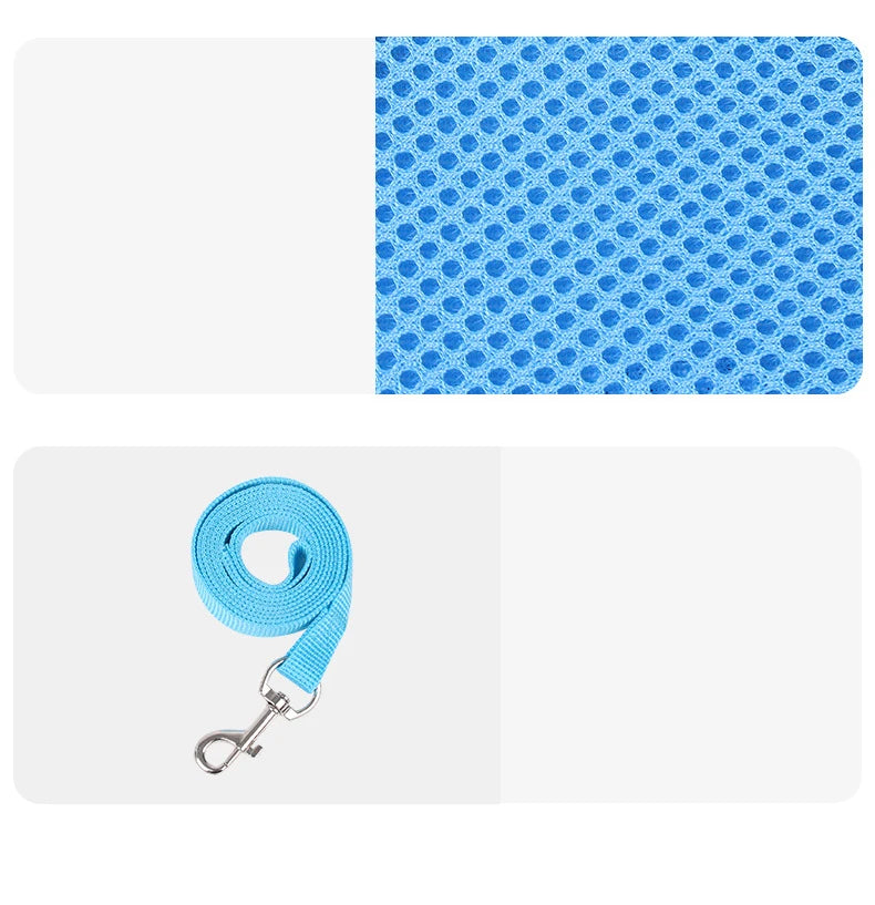 Small Dog Harness and Leash Set Summer Puppy Breathable Mesh Reflective Cat No Pull  Dog Reflective  Adjustable Pet Vest Style