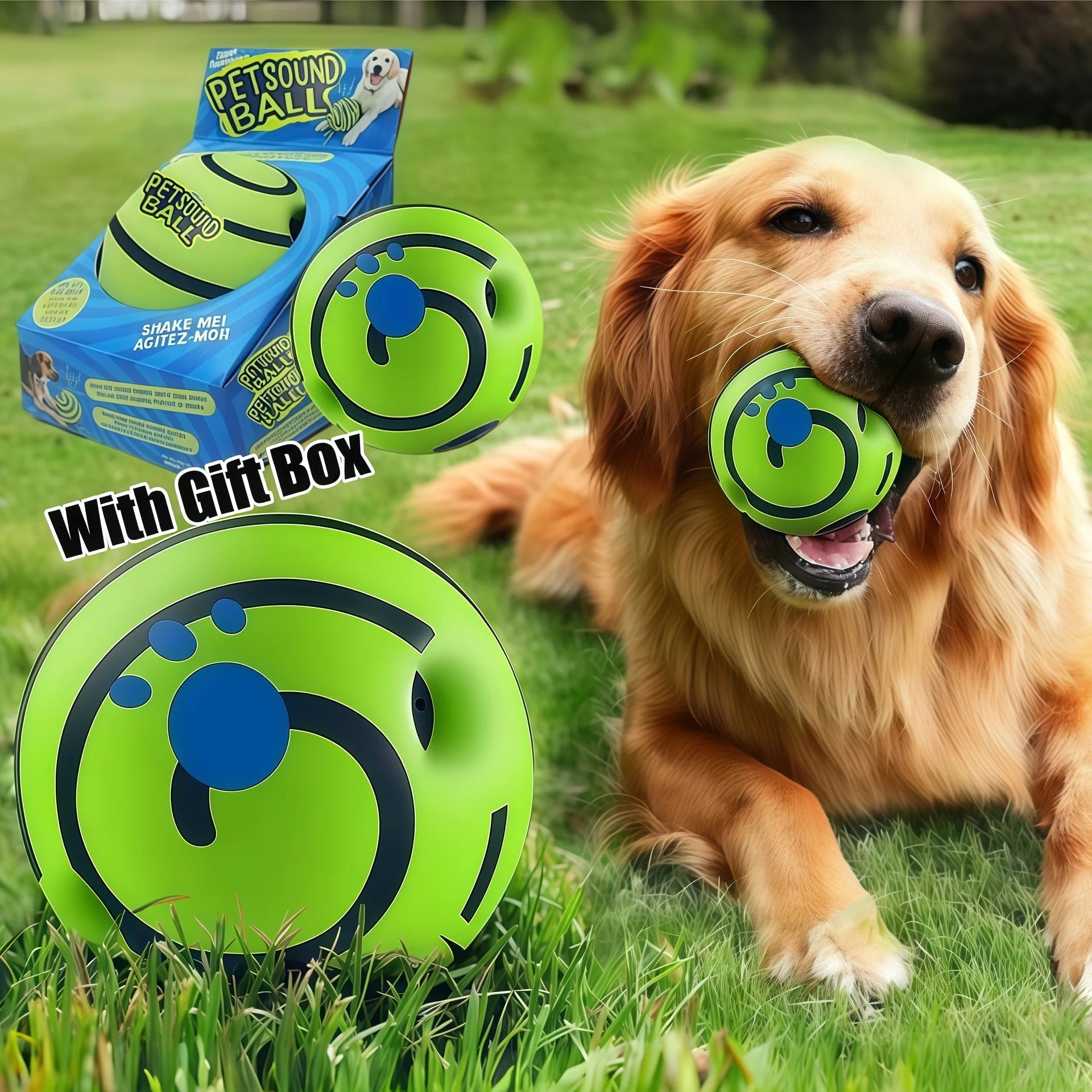 Dog Toy Wobble Wag Giggle Glow Ball Interactive Dog Attention Toy Fun Giggle Sounds Ball When Rolled or Shaken For Pet Dog Fun