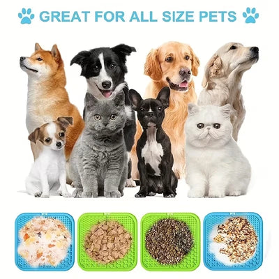 Pet Lick Silicone Mat Dogs Pet Slow Food Plate for Dog Bathing Distraction Silicone Dog Sucker Food Training Dog Feeder Supplies