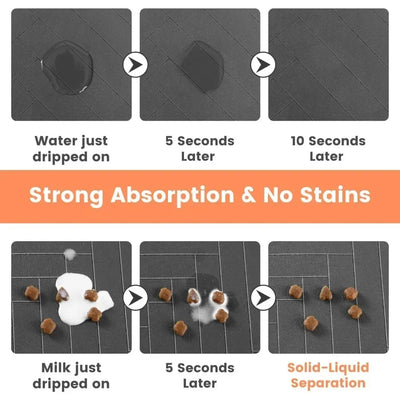 Pet Feeding Dropshipping Pet Placemat for Food and Water Bowl with Waterproof Rubber Backing Quick Dry Water Mat for Dog Cat