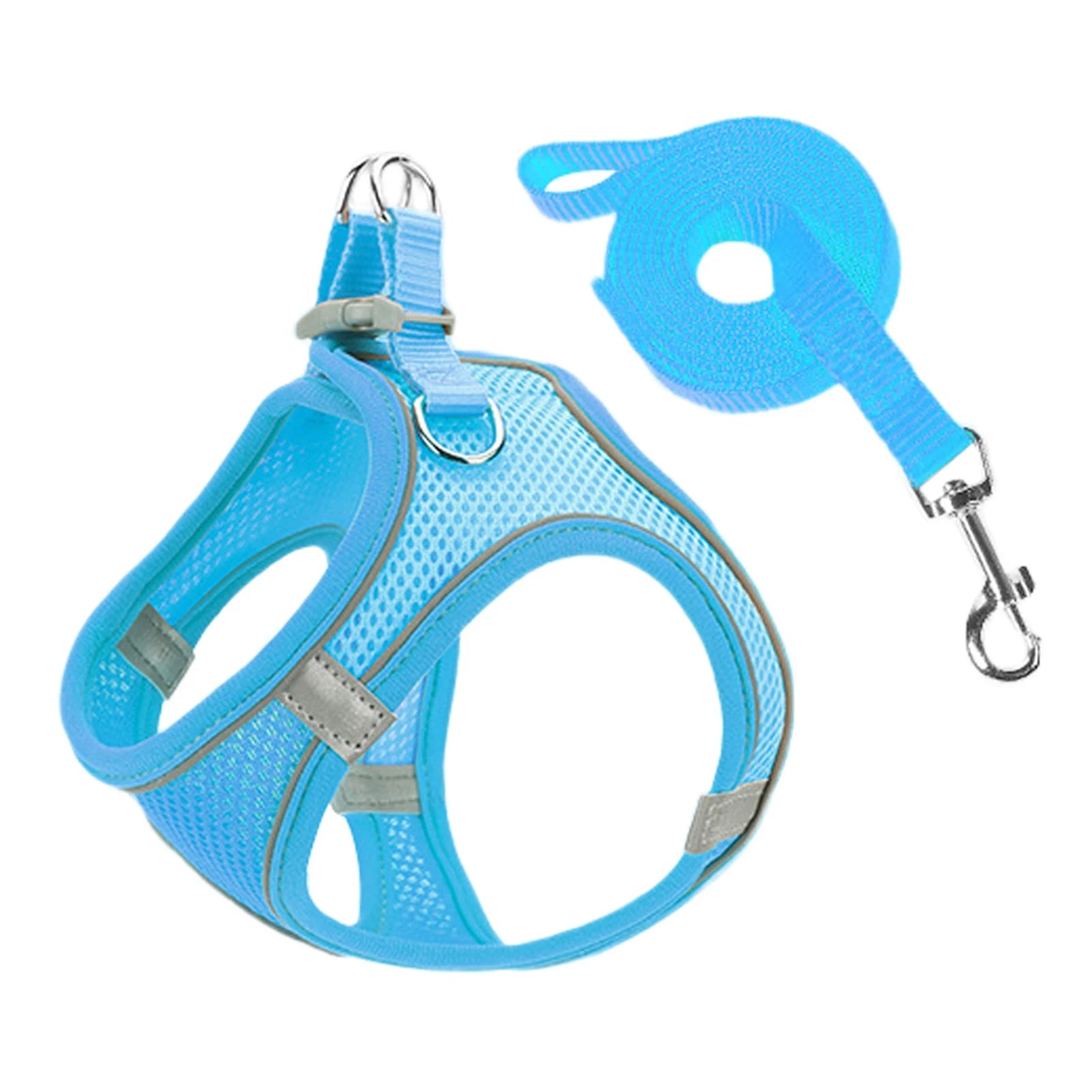 Cat Dog Harness Vest Chest Rope Set Reflective Breathable Adjustable Pet Harness for Small Medium Dogs Outdoor Walking PawPrint Treasures