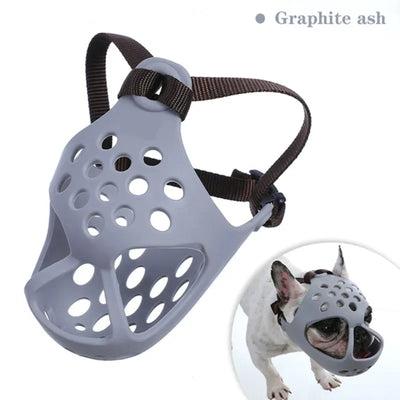 Dog Muzzle For Short Snout Dogs Soft Silicone Muzzle For Biting, Chewing, Licking For French Bulldog, For Flat-faced