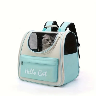Large Capacity Collapsible Pet Backpack Carrier, Breathable Mesh Vent Travel Bag with Secure Zipper for Cats and Small Dogs