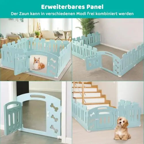 Dog Pen, H60cm, 3/5/7+1 Panels, with Lockable Door, Recycled Plastic,Puppy Enclosure,For Rabbit Runs, Indoors, Outdoors, Playpen