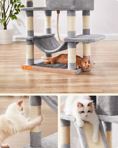 FEANDREA scratching post Cat Tree 168cm Multi-storey Large Cat Tipping Protection