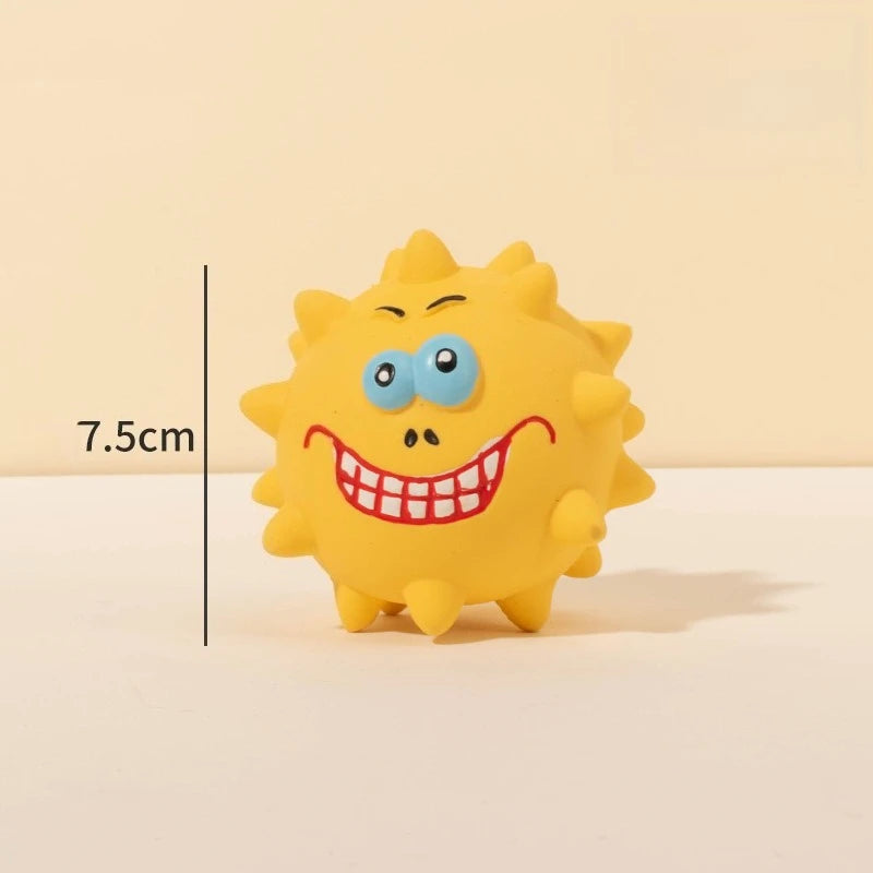 Cute Cartoon Big-Eyed Dog Sound Dog Toy Eco-Friendly Latex Interactive Pet Toy Ball Fun To Relieve Boredom