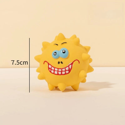 Cute Cartoon Big-Eyed Dog Sound Dog Toy Eco-Friendly Latex Interactive Pet Toy Ball Fun To Relieve Boredom