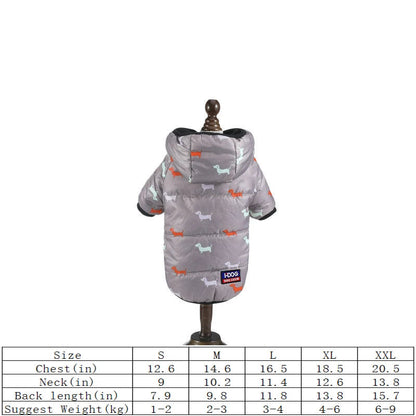 New hot pet clothing two feet hooded cotton-padded cat and dog clothing autumn and winter plus cotton thickened pet clothing PawPrint Treasures