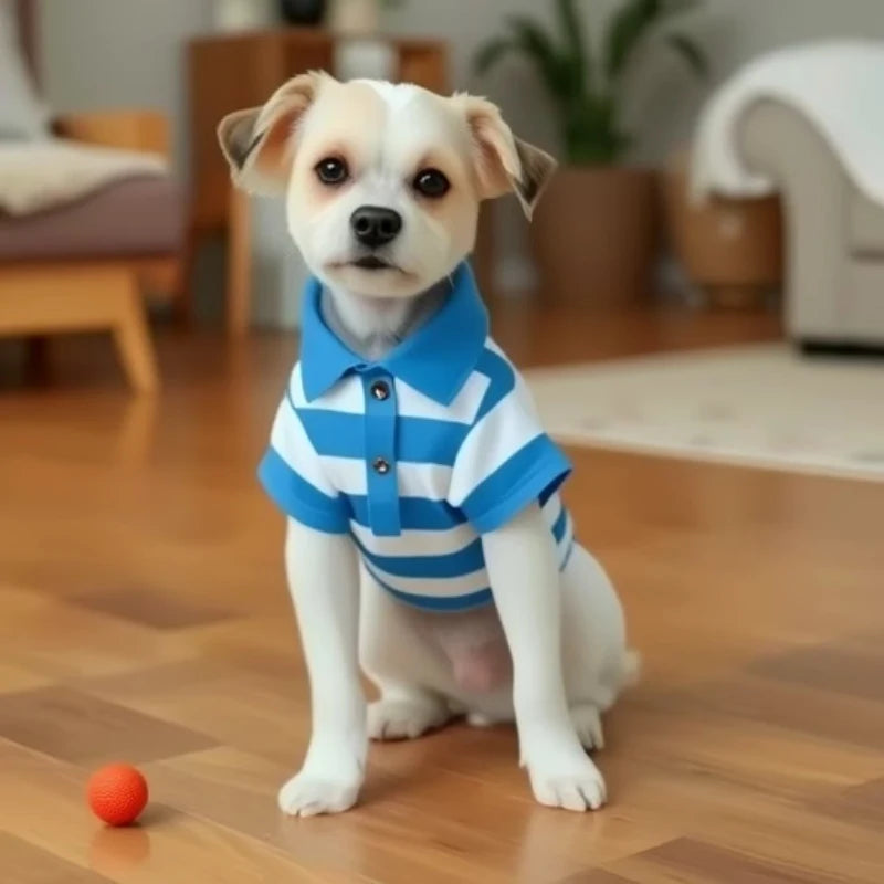 Pet Dog Polo Shirt Dog Clothes Summer Casual Clothing for Small Large Dogs Cats T-Shirt Chihuahua Pug Costumes Yorkshire Shirts PawPrint Treasures