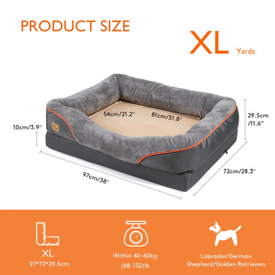Large Dog Bed Soft Comfortable Warm Fleece Anti-Allergy Pet Bed with Removable Washable Cover Waterproof