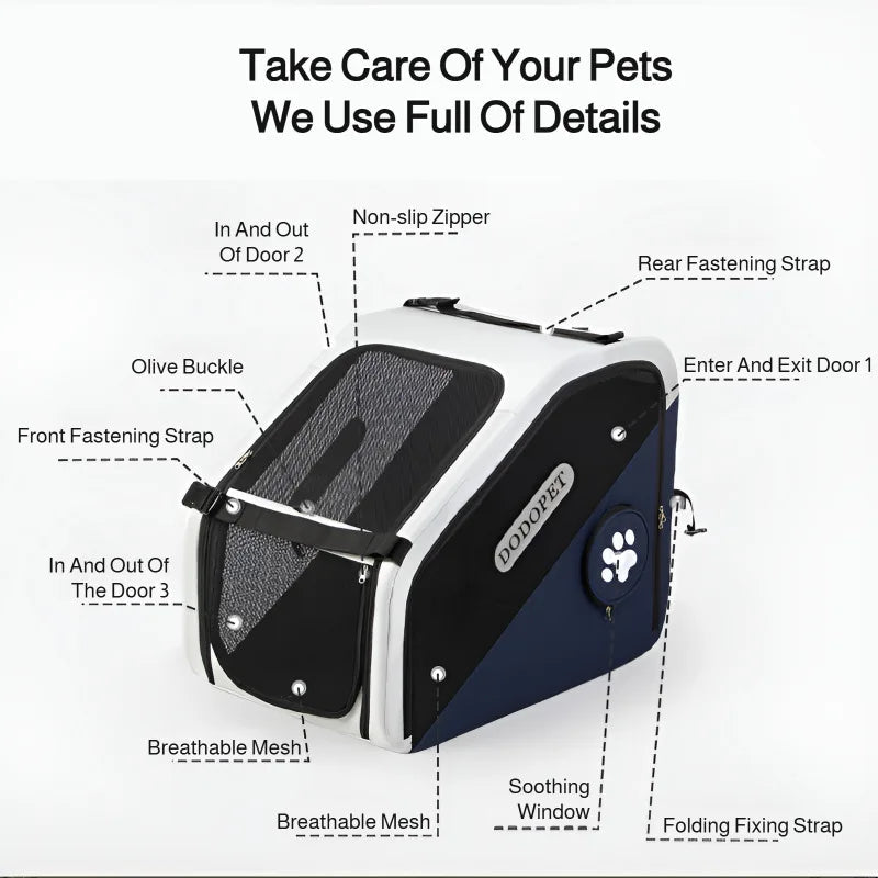 Pet Car Cage Safety Kennel Escape Prevention Cat and Dog Travel Fixed Dog Cage Portable and Breathable Pet Products PawPrint Treasures