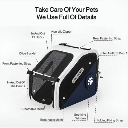 Pet Car Cage Safety Kennel Escape Prevention Cat and Dog Travel Fixed Dog Cage Portable and Breathable Pet Products PawPrint Treasures