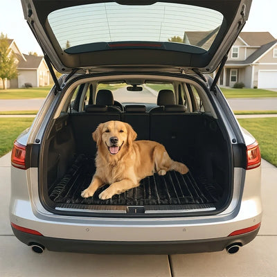 Summer Cool Soft Striped Plush Car Dog Bed Mat, Non-slip Washable Pet Travel Cushion Pad, Thick Sleeping Mattress for Car Trunk