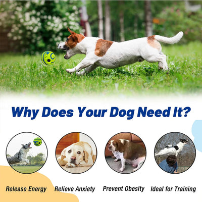 Wobble Wag Giggle Ball for Dogs - 10cm Spiky Chew Toy with Giggle Sound, Interactive Squeaky Teeth Cleaning Ball for Small Dogs