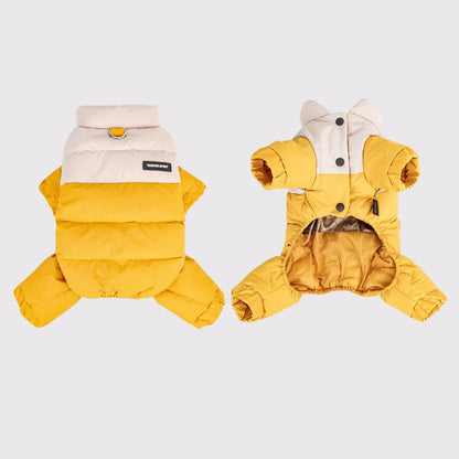 Winter Warmth Cotton Clothing for Pet Thickened Jumpsuit Coat Graphene Windproof Waterproof Pullable Dog Clothes PawPrint Treasures