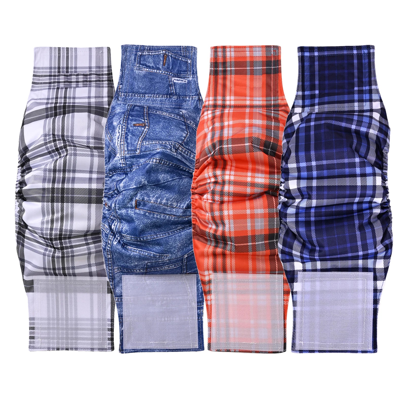 Ohbabyka 4Pack Washable Belly Bands for Male Dogs Reusable Adjustable Male Dog Diaper High Absorbing Belly Bnad for Small Dogs