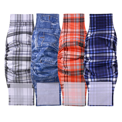 Ohbabyka 4Pack Washable Belly Bands for Male Dogs Reusable Adjustable Male Dog Diaper High Absorbing Belly Bnad for Small Dogs