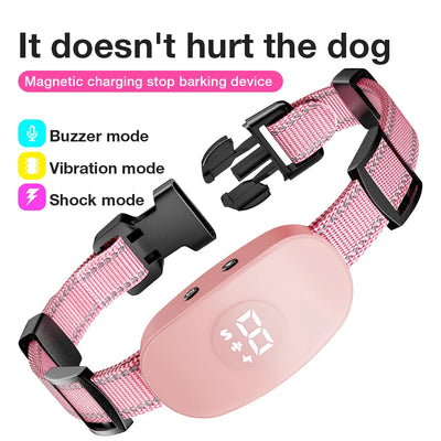 2025 New Anti Barking Collar Smart Dog Bark Collar Vibration Bark Stop Smart Training Collar Adjustable Sensitivity Rechargeable