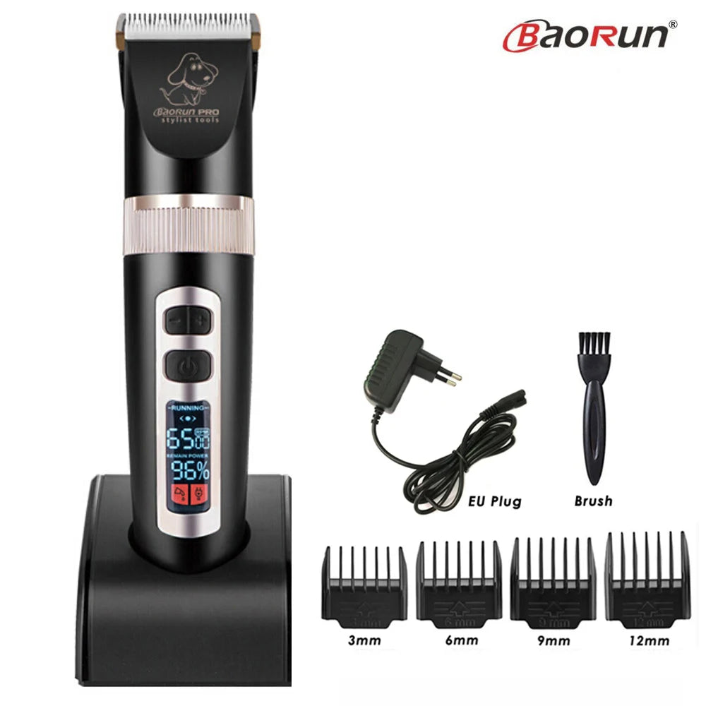 BaoRun P9 Dog HairClipper Professional LCD Screen Pet Cat Clippers Electric Grooming Trimmer Rechargeable Haircut Machine Animal