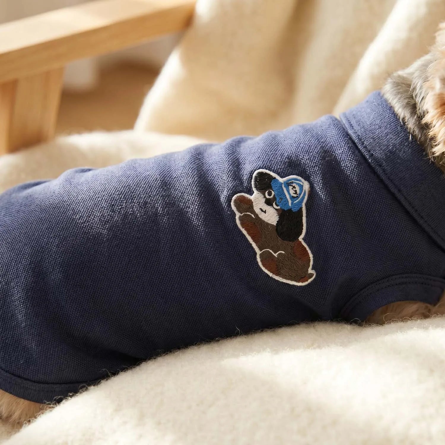 Fashion Embroidered Dog Polo Shirt Breathable Sleeveless Pet Clothing For Small Breeds Outdoor Walking Pet Outfit PawPrint Treasures
