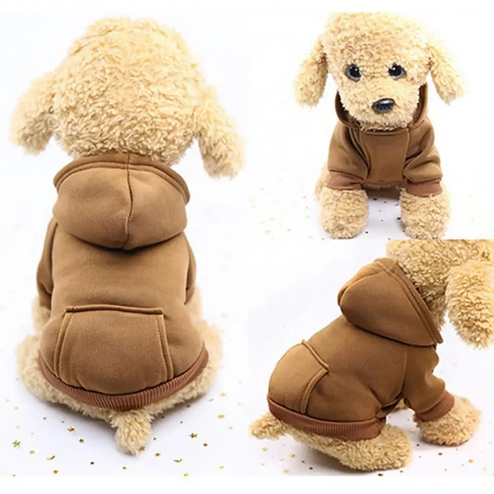 Puppy Hoodie Autumn Winter Pet Hooded Sweatshirt Two-legged Pocket Cat Dog Clothes