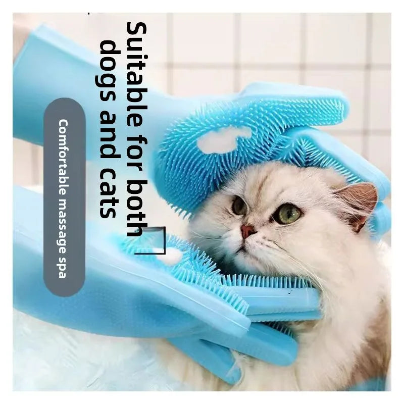 Pet Bathing Gloves for Dogs And Cats Thickened Anti-Scratch Bite Proof Shampooing Tool for Teddy Golden Retriever Bathing Gloves