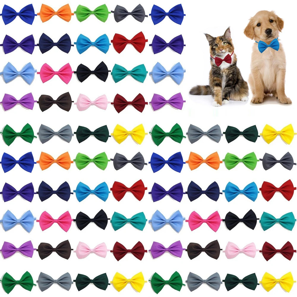 50pcs Dog Bows Mix Colors Wholesale Pet Grooming Accessories Rabbit Cat Dog Bow Tie Adjustable Bowtie Pet Products