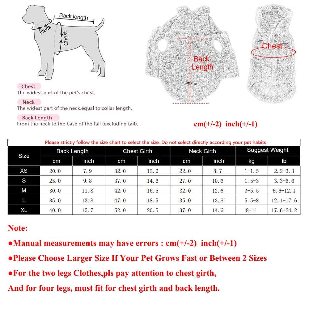 Winter Pet Puppy Hoodie Sweater For Small Medium Dogs Cats Warm Fleece Dog Clothes Coat Yorkshire Chihuahua Jacket Pug Costume