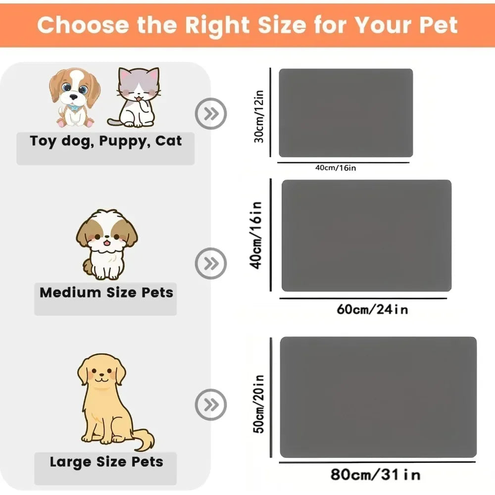Pet Feeding Dropshipping Pet Placemat for Food and Water Bowl with Waterproof Rubber Backing Quick Dry Water Mat for Dog Cat