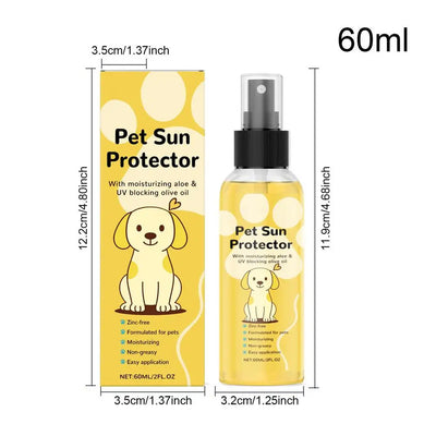 60ml Pet Sunscreen Spray Cat Supplies Dog Sunscreen Moisturizing For Hot Day Outdoor Activities Including Beach Pool Swimming